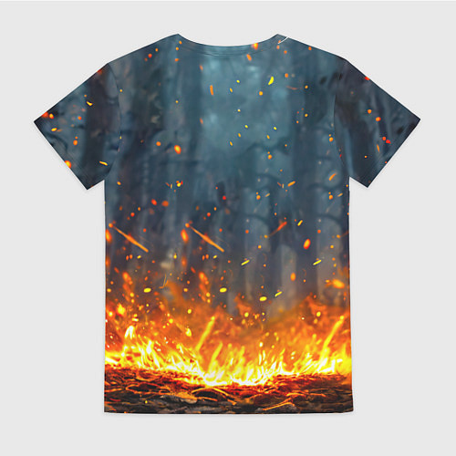 Женская футболка Лось в огне / 3D-принт – фото 2