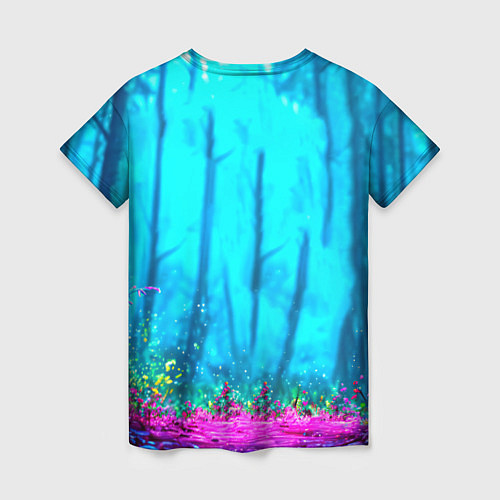 Женская футболка Лось в сереневом свете / 3D-принт – фото 2