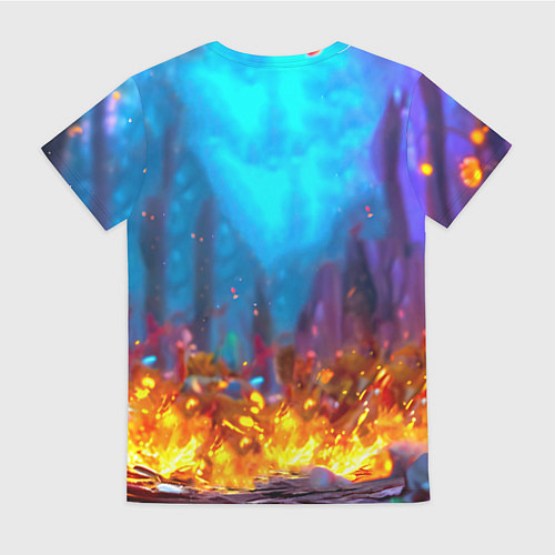 Женская футболка Енот в огне / 3D-принт – фото 2