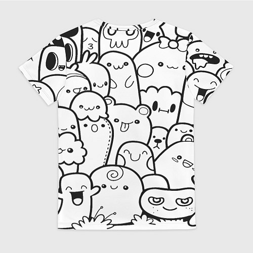Женская футболка Doodle monsters / 3D-принт – фото 2