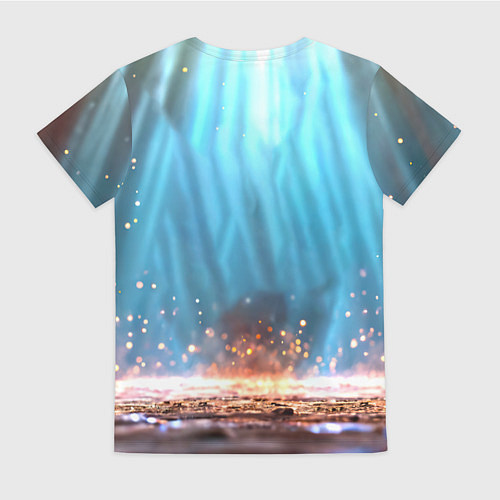 Женская футболка Носорог в лучах / 3D-принт – фото 2