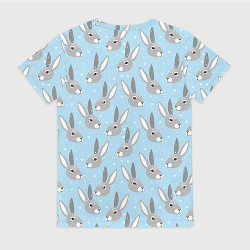 Женская футболка Заяц со снежинками / 3D-принт – фото 2