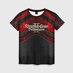 Женская футболка Kingdom Come Deliverance 2 лого на текстуре