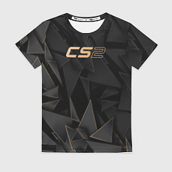 Футболка женская Counter Strike 2 golden poly, цвет: 3D-принт