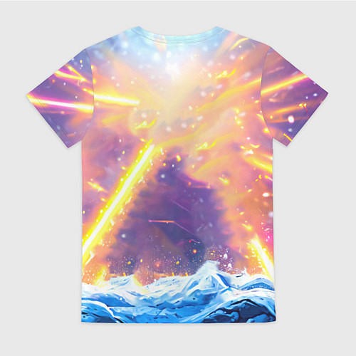 Женская футболка Белый медведь идет по льдине / 3D-принт – фото 2