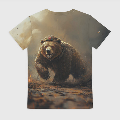 Женская футболка Русский бурый медведь / 3D-принт – фото 2