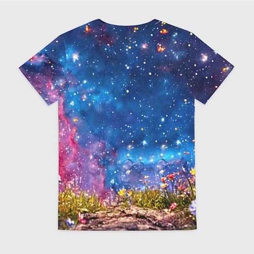 Женская футболка Поросенок и звездное небо / 3D-принт – фото 2
