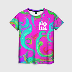 Футболка женская Abstract floral pattern - aloha, цвет: 3D-принт
