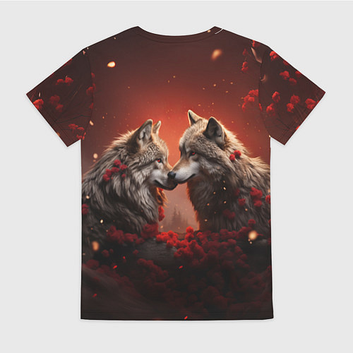 Женская футболка Волчья любовь / 3D-принт – фото 2