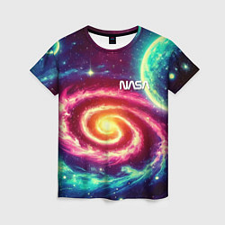 Женская футболка Spiral galaxy - neon glow