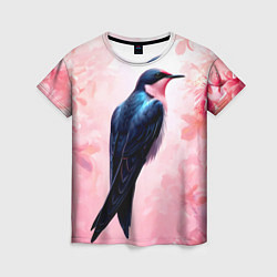 Женская футболка Ласточка в розовом