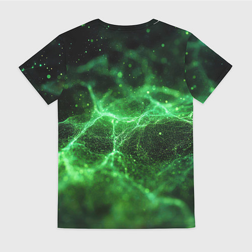 Женская футболка Зеленая связь текстура / 3D-принт – фото 2
