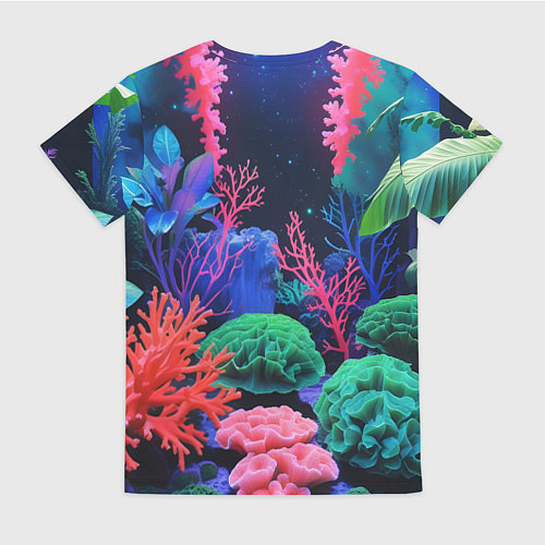 Женская футболка Подводный мир с кораллами / 3D-принт – фото 2