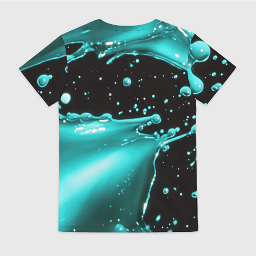 Женская футболка Разрыв голубой краски / 3D-принт – фото 2