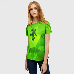 Футболка женская Portal green poly, цвет: 3D-принт — фото 2