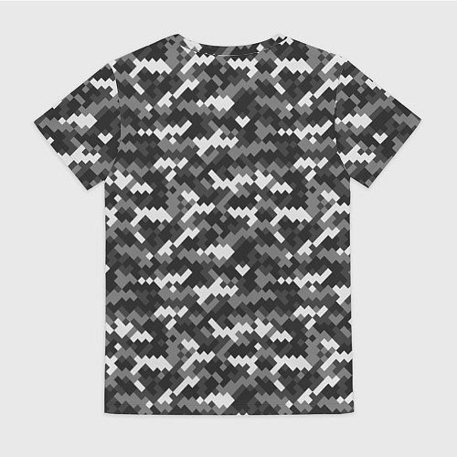 Женская футболка Серая пиксельная текстура / 3D-принт – фото 2
