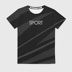 Женская футболка Sport чёрный с серым абстрактный