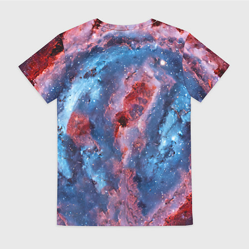 Женская футболка Ньюфаундленд в космосе / 3D-принт – фото 2