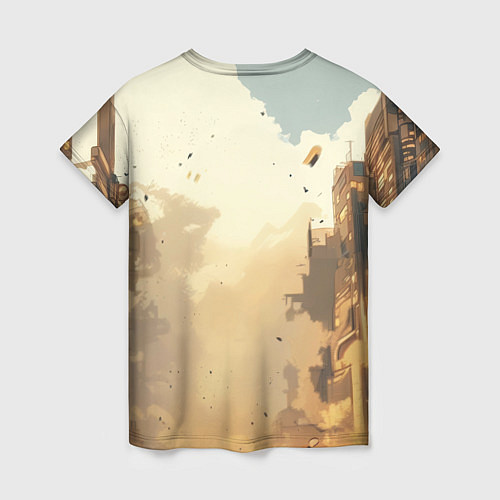 Женская футболка Бэтмен и разрушенный город / 3D-принт – фото 2