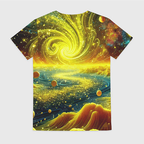 Женская футболка Neon galaxy - ai art fantasy / 3D-принт – фото 2