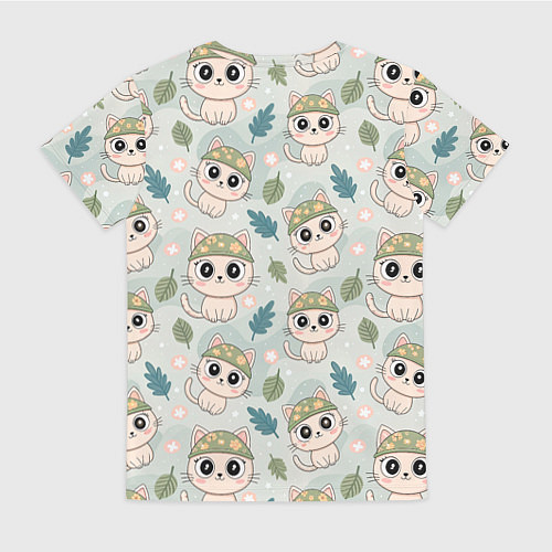 Женская футболка Кошачий камуфляж каваи / 3D-принт – фото 2