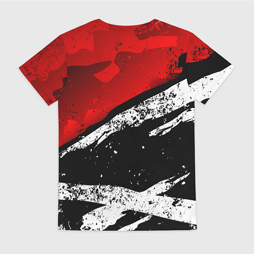 Женская футболка Дум - белый и красный / 3D-принт – фото 2