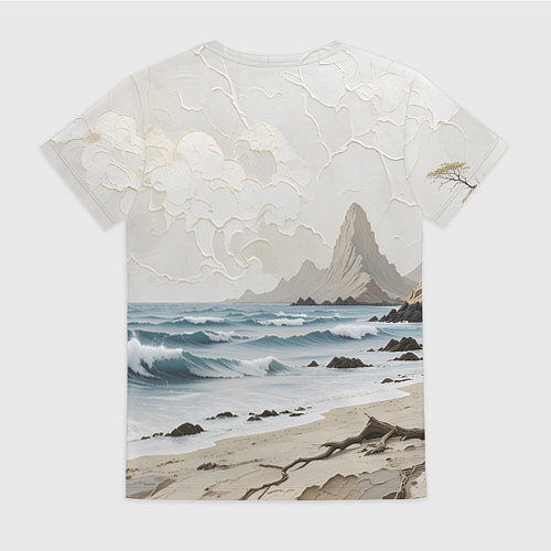 Женская футболка Нежный морской пейзаж / 3D-принт – фото 2