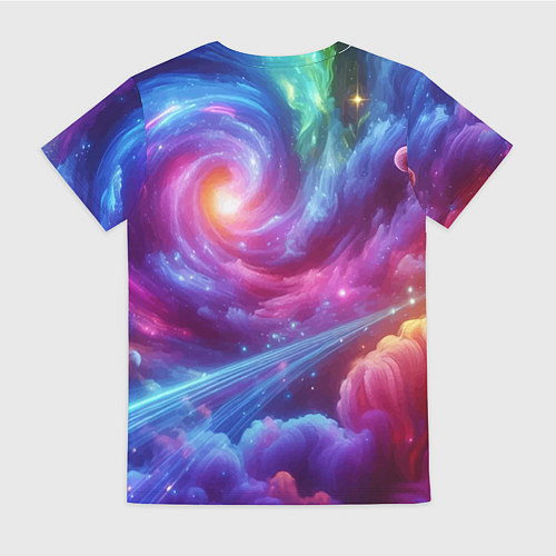 Женская футболка Neon space fantasy / 3D-принт – фото 2