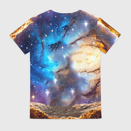 Женская футболка Такса в космосе / 3D-принт – фото 2