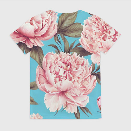 Женская футболка Самая лучшая бабушка на фоне пионов / 3D-принт – фото 2