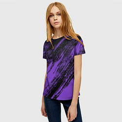 Футболка женская The color is purple and black, цвет: 3D-принт — фото 2