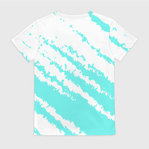 Женская футболка The color is light blue and white / 3D-принт – фото 2