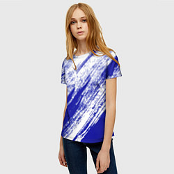 Футболка женская The color is white and blue, цвет: 3D-принт — фото 2