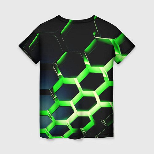 Женская футболка Neon Honeycombs / 3D-принт – фото 2