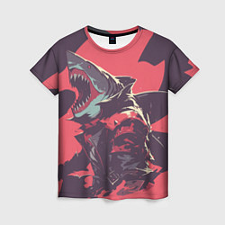 Женская футболка Орущая акула