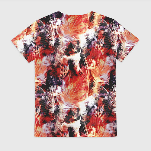 Женская футболка Огненные перья / 3D-принт – фото 2