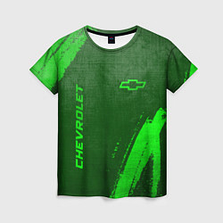 Женская футболка Chevrolet - green gradient вертикально