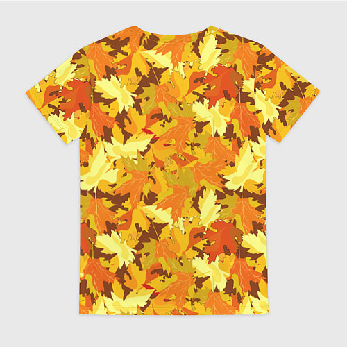Женская футболка Золотая кленовая осень / 3D-принт – фото 2
