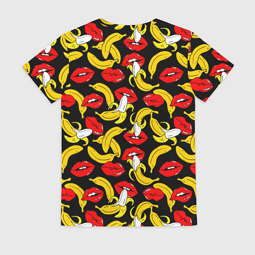 Женская футболка Губы и бананы / 3D-принт – фото 2