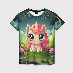Футболка женская Рыжая единорожка, цвет: 3D-принт