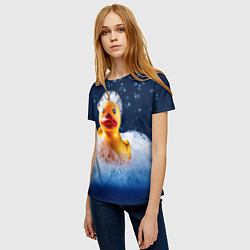 Футболка женская Резиновая уточка в мыльной пене, цвет: 3D-принт — фото 2