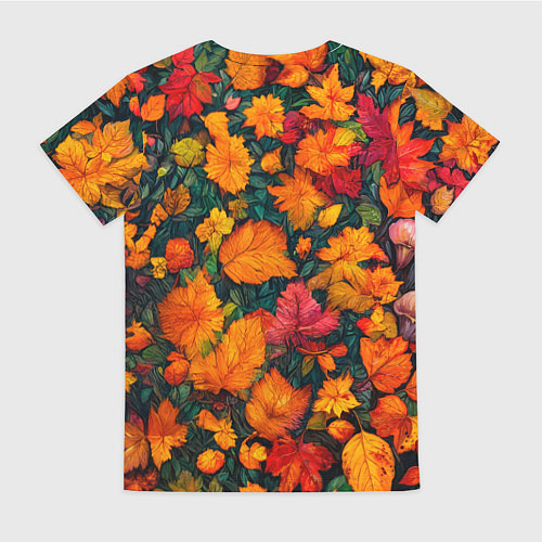 Женская футболка Лисенок в осенних листьях / 3D-принт – фото 2