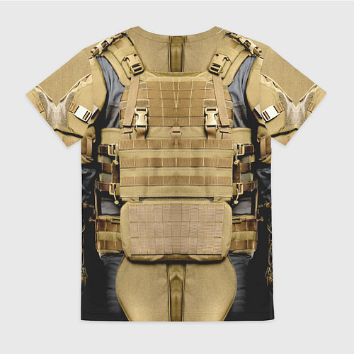 Женская футболка Бронежилет цвета хаки армия России / 3D-принт – фото 2