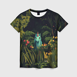 Женская футболка Голубая единорожка