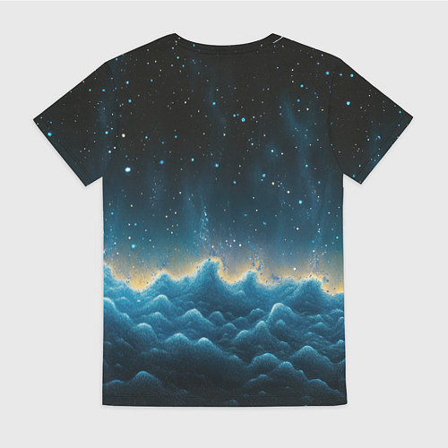 Женская футболка Облака и черное небо текстура / 3D-принт – фото 2