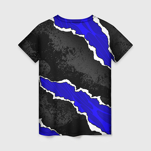 Женская футболка BMW - синие разрывы / 3D-принт – фото 2
