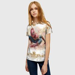Футболка женская Человек - паук розы и узоры, цвет: 3D-принт — фото 2