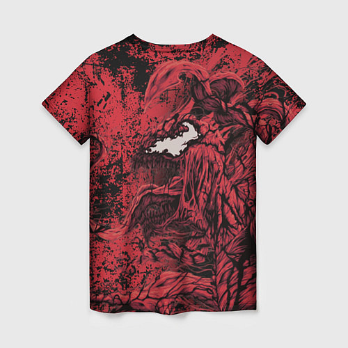 Женская футболка Красный веном текстура Карнажа / 3D-принт – фото 2