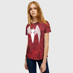 Футболка женская Знак венома на красном, цвет: 3D-принт — фото 2