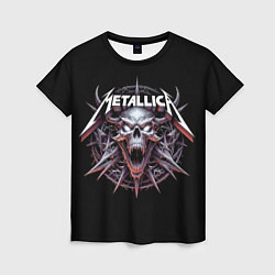 Футболка женская Metallica - cool skull with horns, цвет: 3D-принт